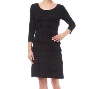 Tango Mango Black Ruffle Knit Dress NWT Size S